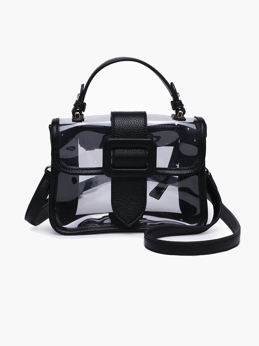 Toni Clear Crossbody Purse in Black