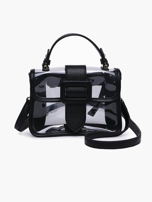 Toni Clear Crossbody Purse in Black