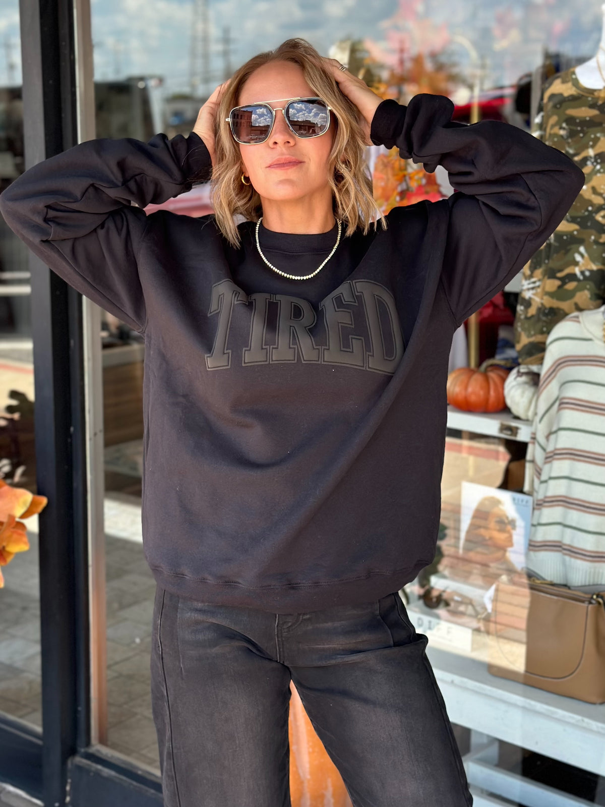 Tired Monotone Sweatshirt in Black