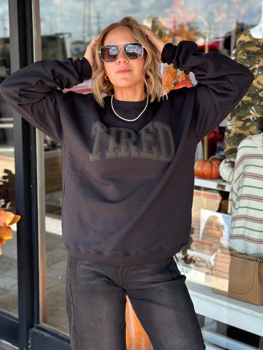 Tired Monotone Sweatshirt in Black