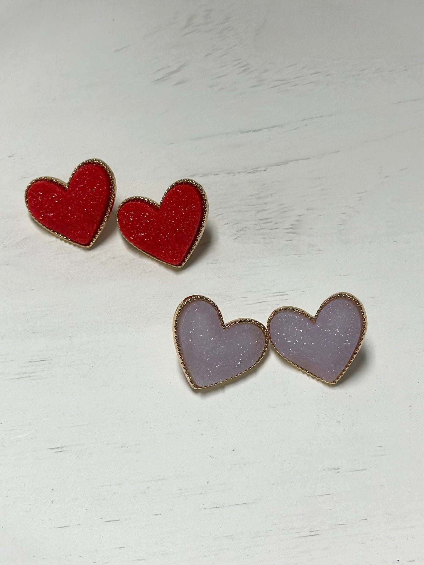 Stone Heart Earrings