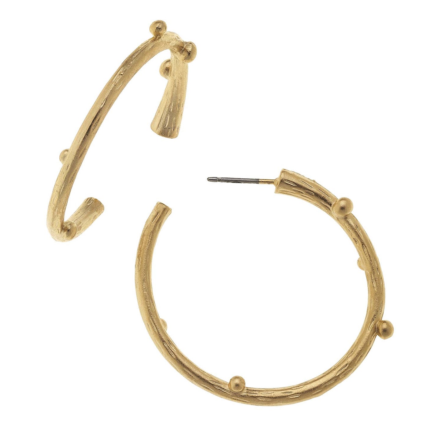 Susan Shaw Gold Vine Hoop Earrings