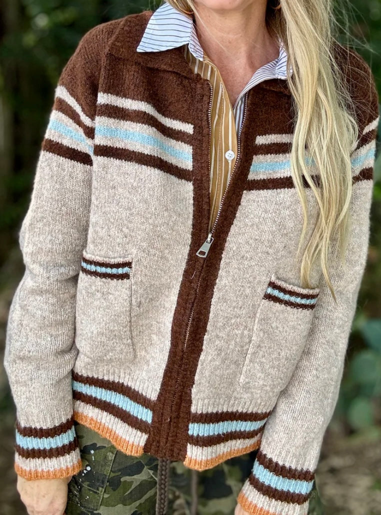 Cowboy Desert Zip Cardigan Top