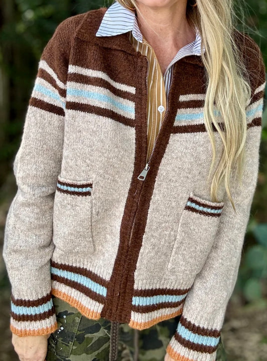 Cowboy Desert Zip Cardigan Top
