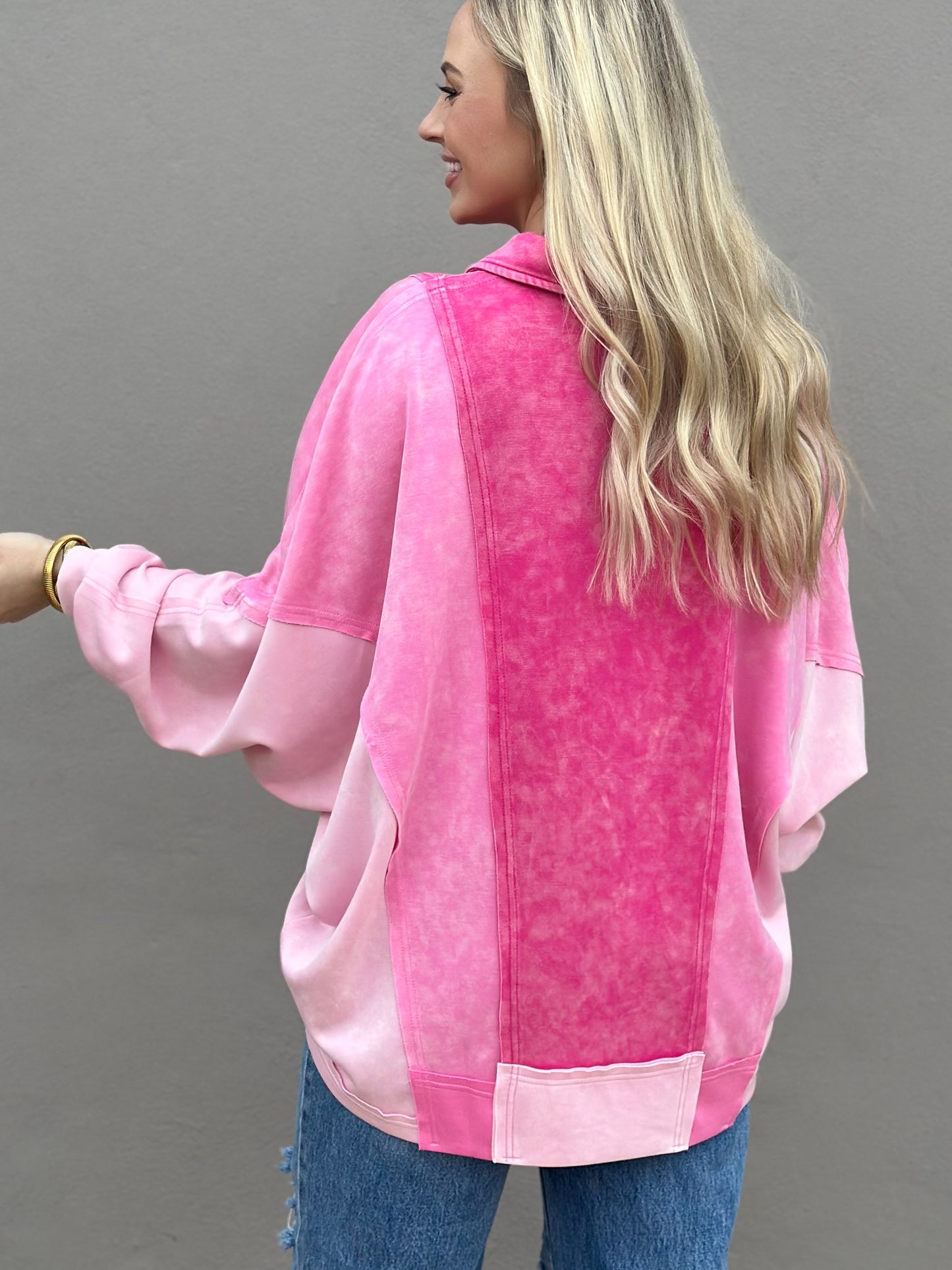 NEW! Pink Is The Vibe Colorblock Top