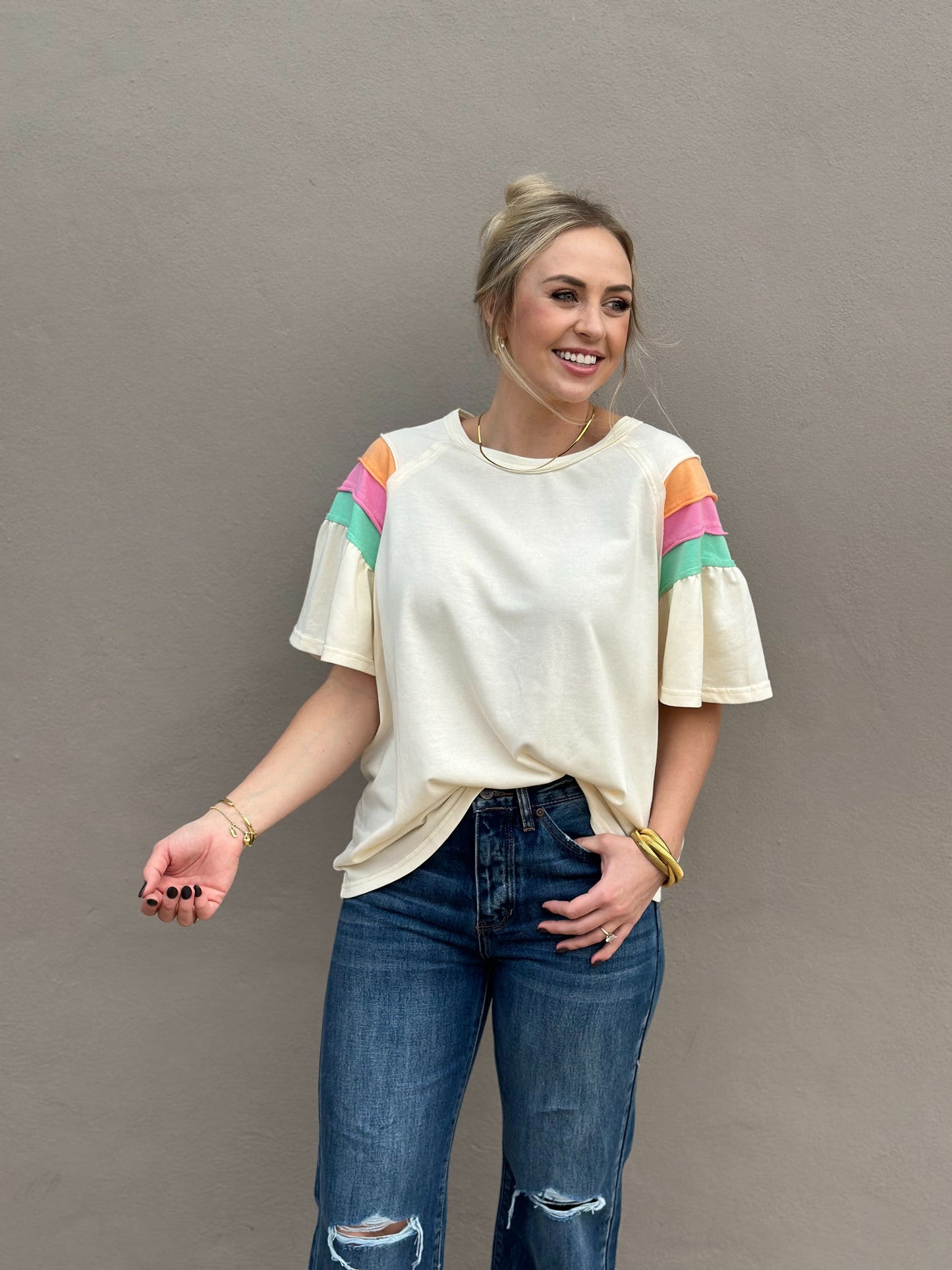 NEW! Casual Chic Top in ivory