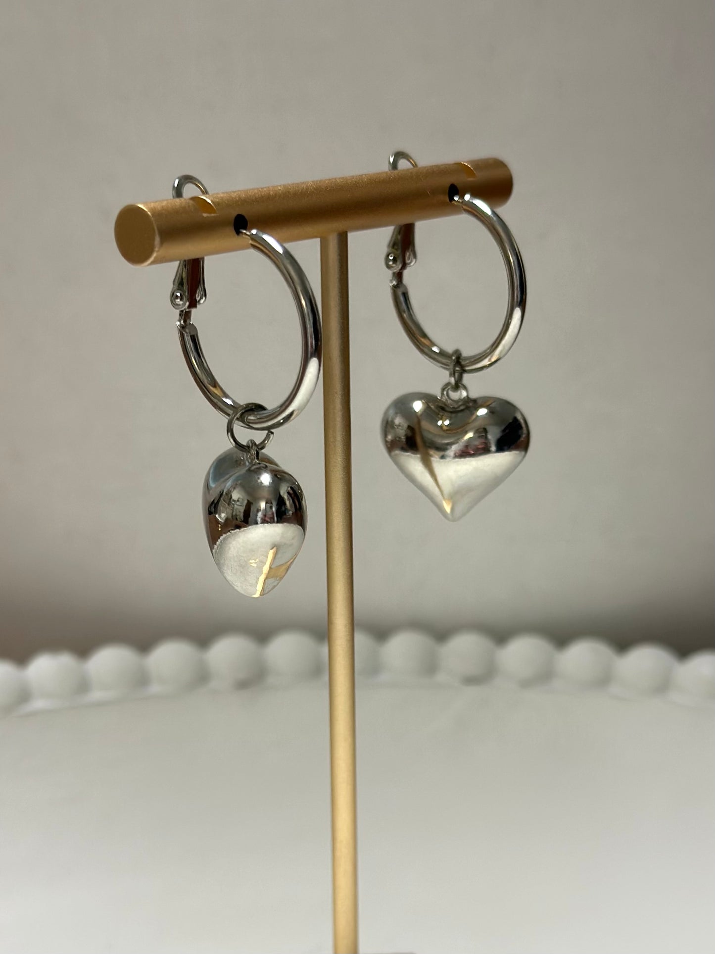 Hoop Heart Earrings