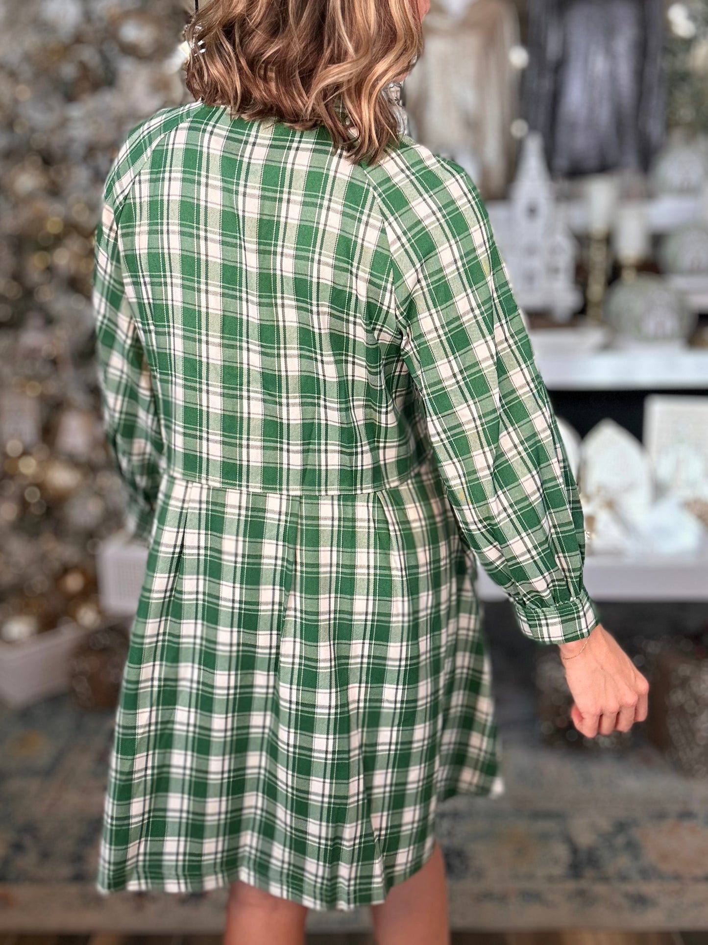 NEW! So Plaid You're Mine Dress in green