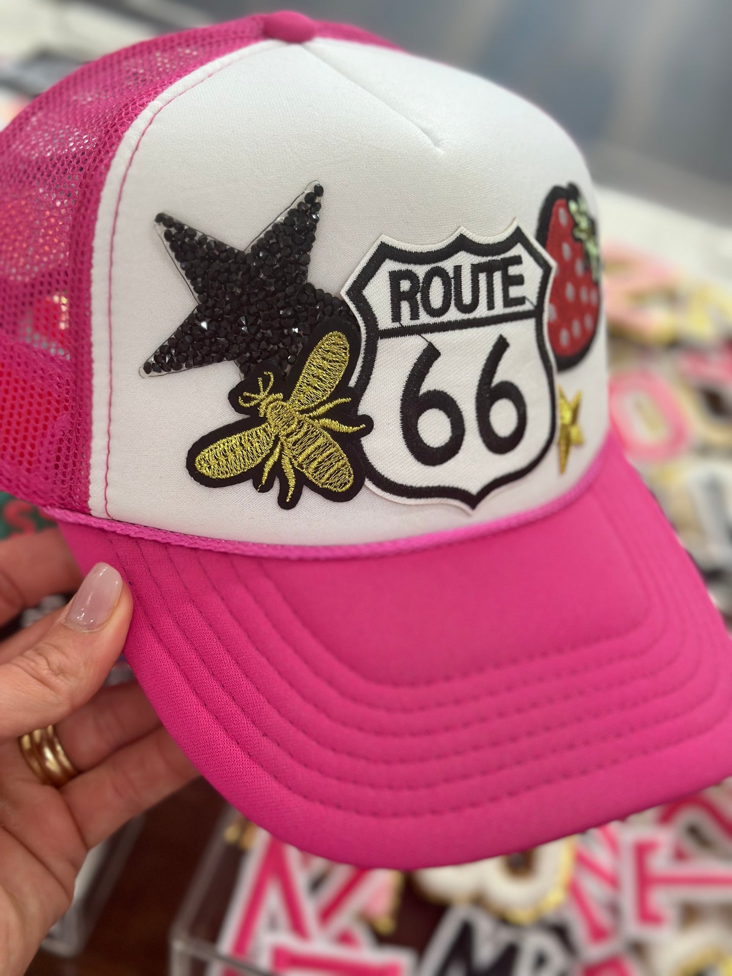 Route 66 Cap in Hot Pink