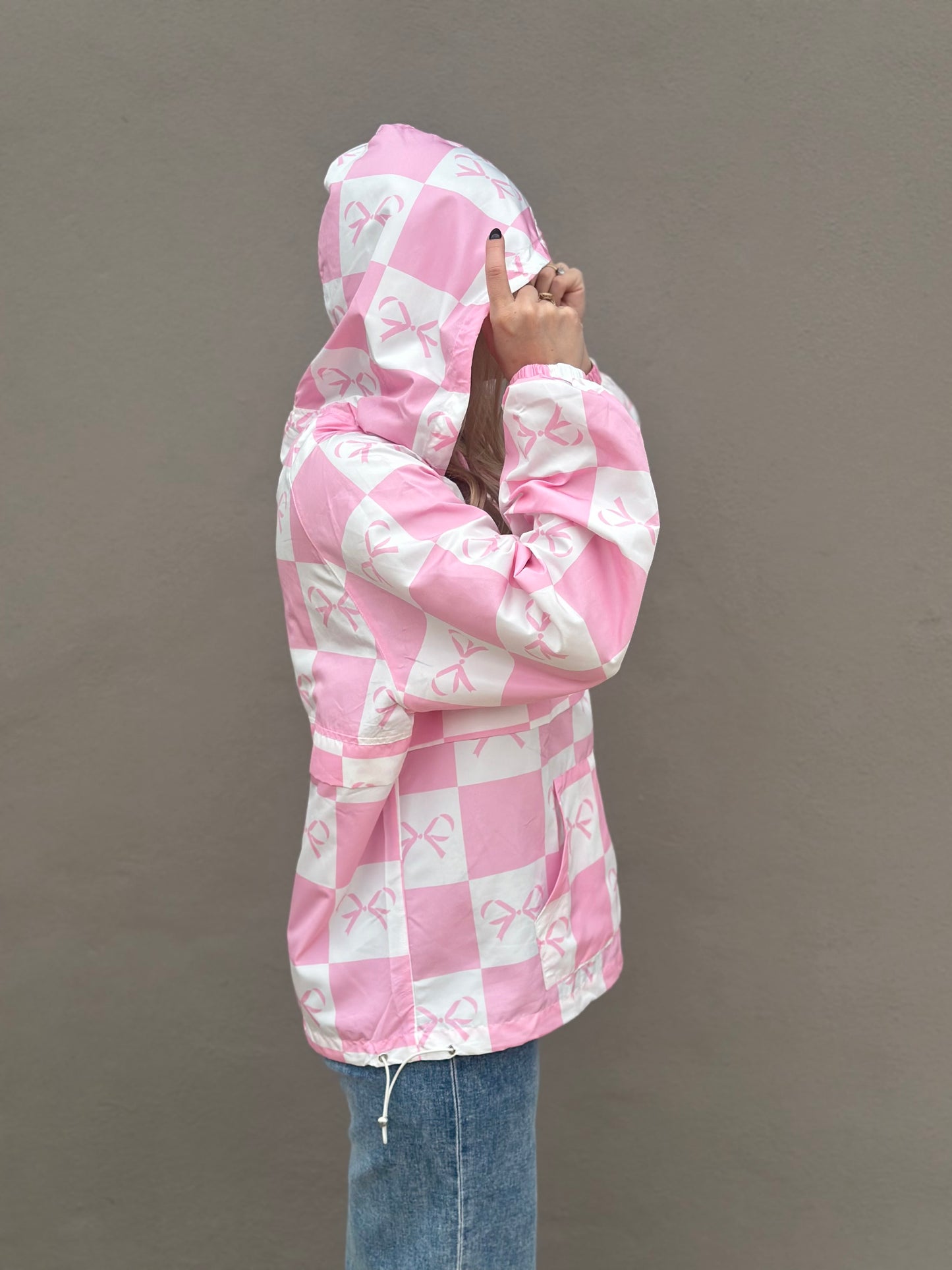 NEW! Better in Bows Windbreaker in pink/white