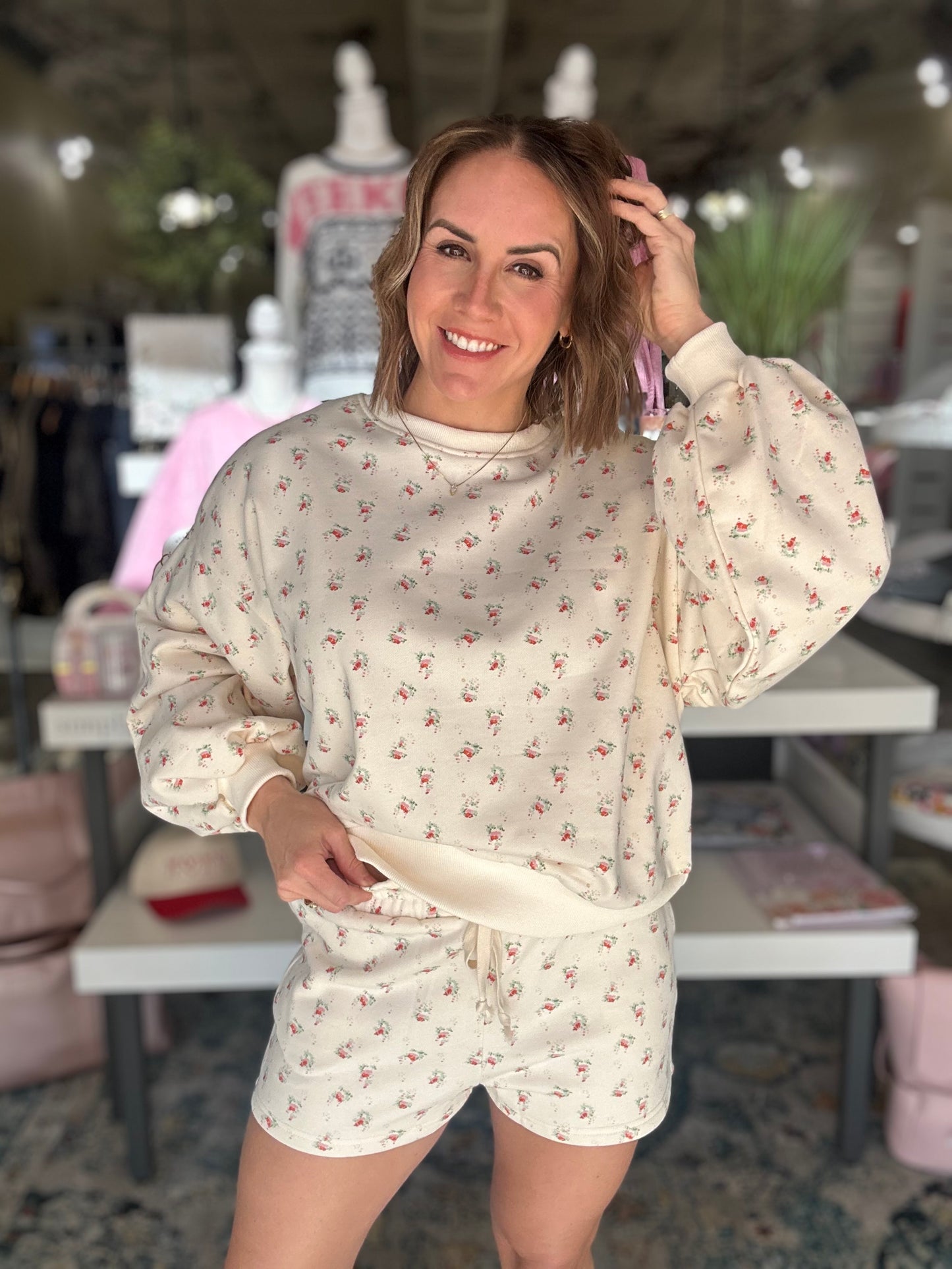 Delicately Floral Shorts Set