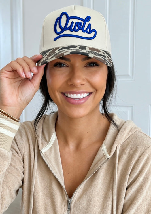 Owls Puff Embroidered Camp Cap