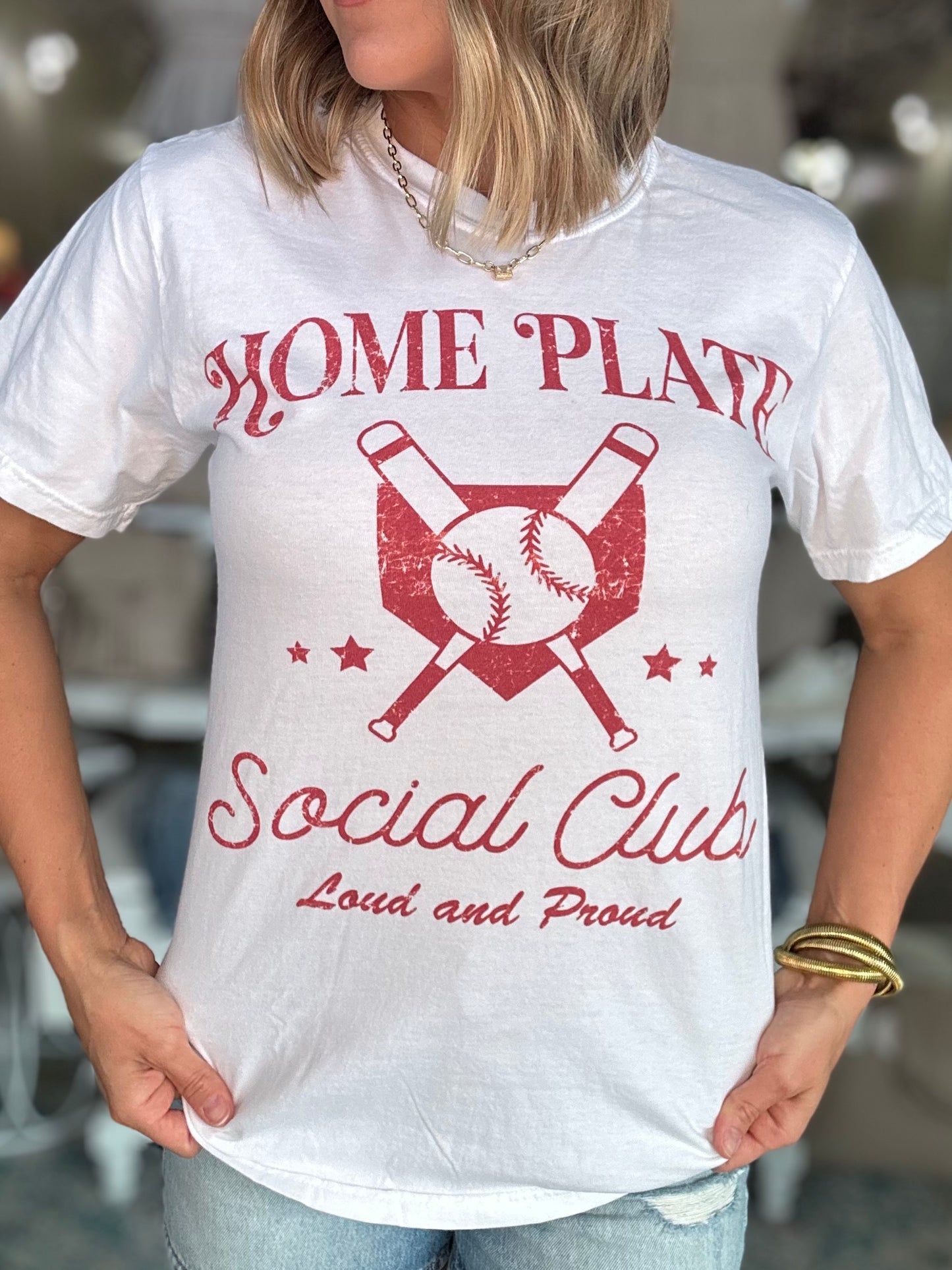 Home Plate Social Club Graphic Tee in White