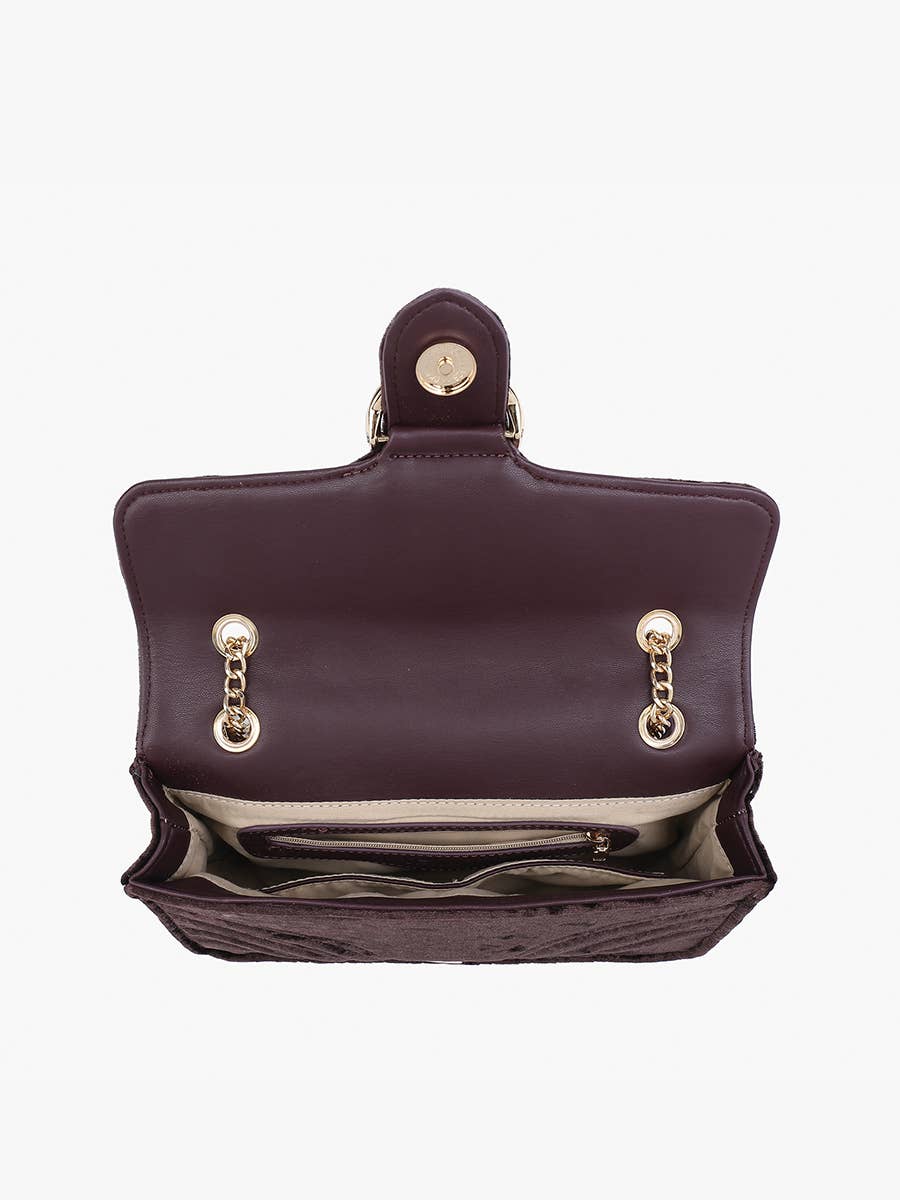 Edinburgh Soft Textured Crossbody Purse in Black