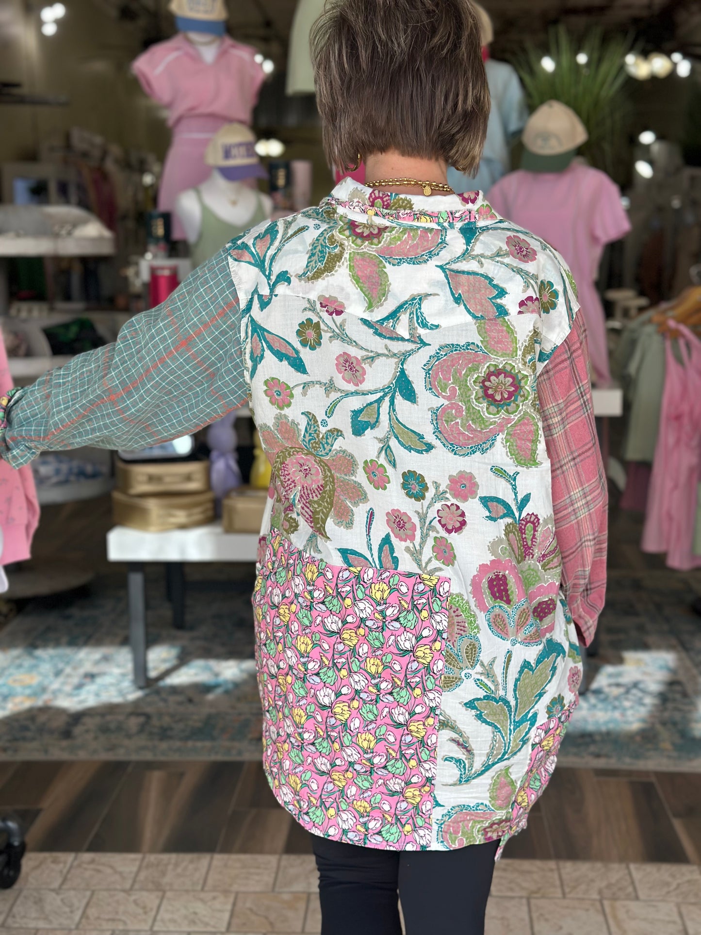 Patterns and Patchwork Multi-Colored Top