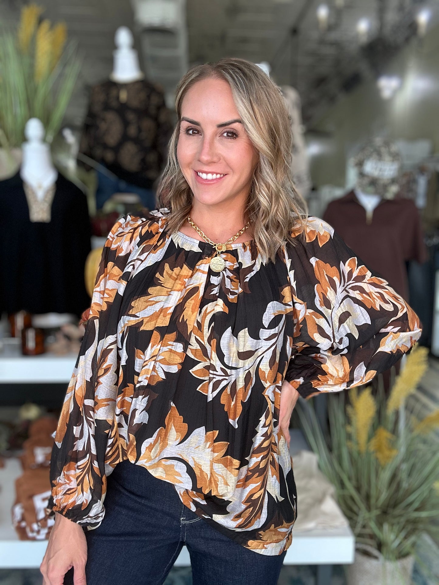 NEW! Autumn's Classy Colors Top in Black