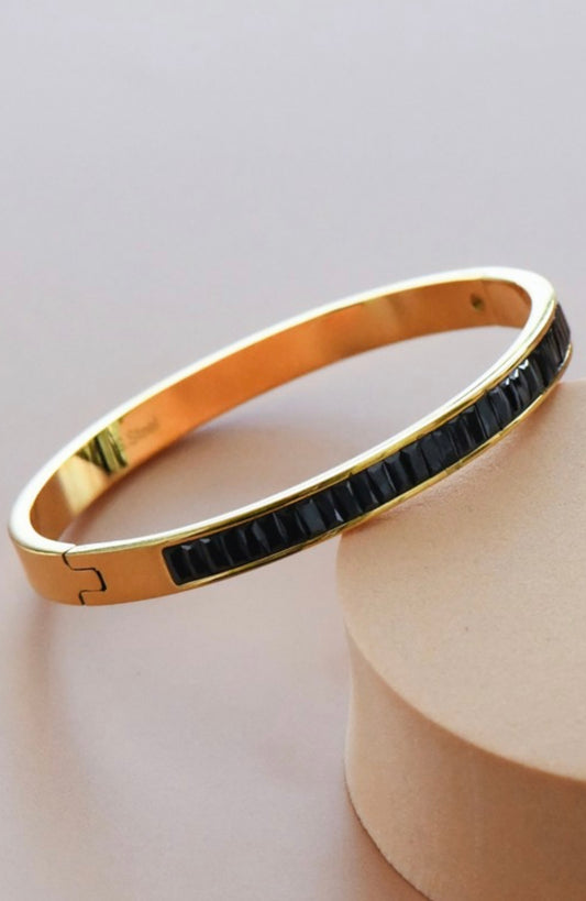 Black/Gold Bangle Bracelet