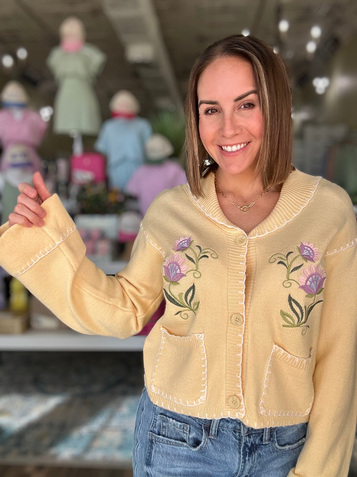 Meadow Bloom Sweater in Yellow