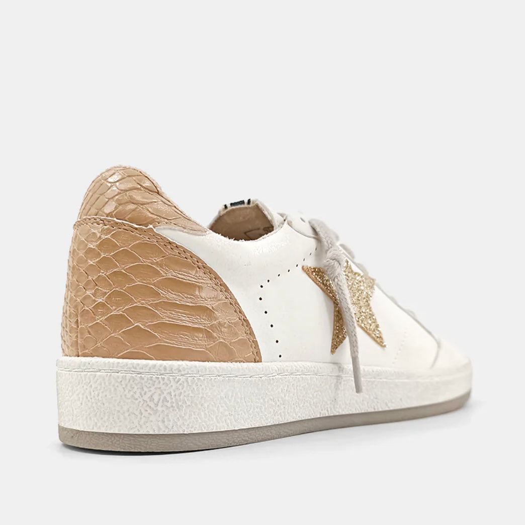 Paz Sneakers in Taupe/Snake by Shu Shop