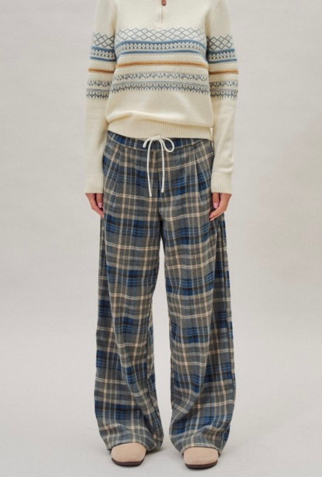 Calm Energy Plaid Drawstring Pants