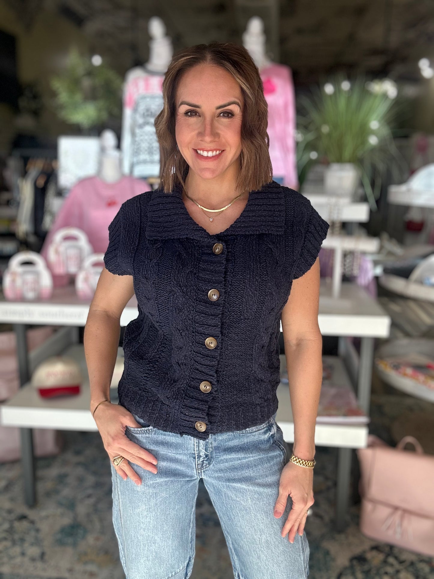 Softly Sophisticated Sweater Vest in Navy