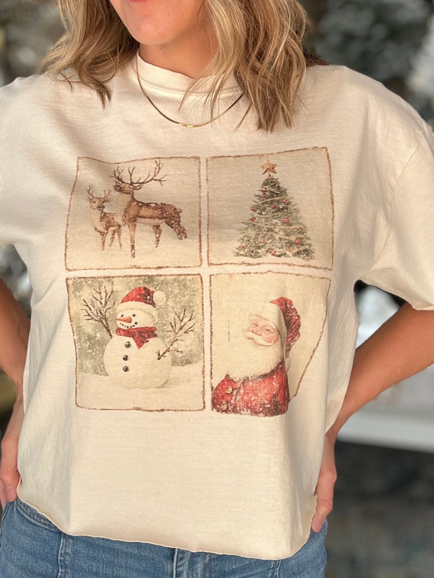 NEW! Retro Christmas Cropped Tee