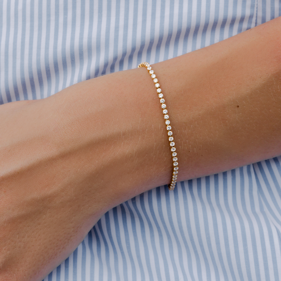 Brenda Grands Waterproof 2mm Dainty Tennis Bracelet