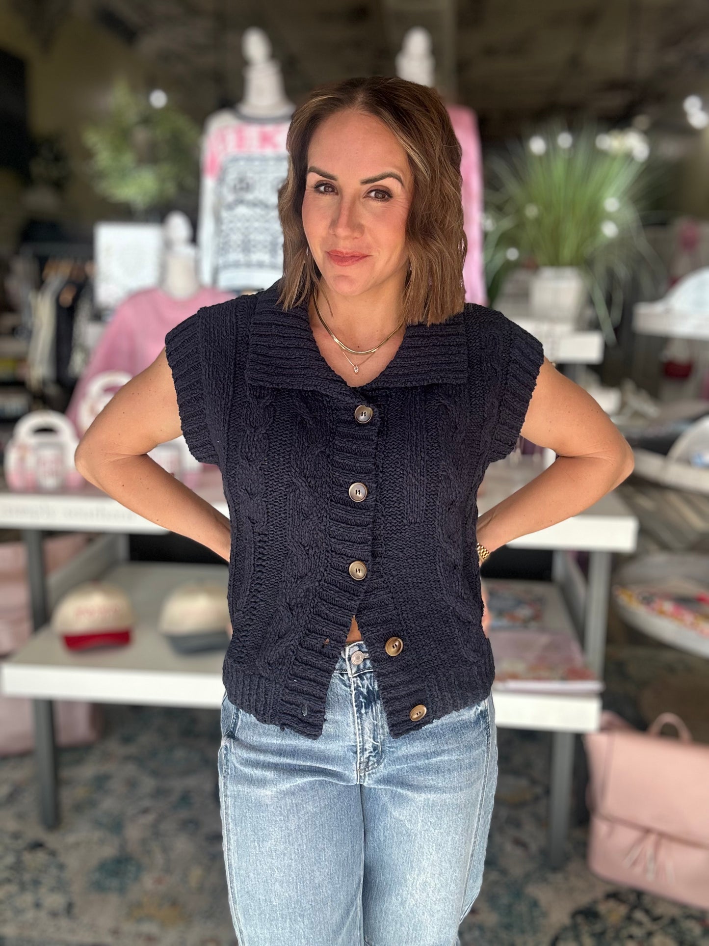 Softly Sophisticated Sweater Vest in Navy