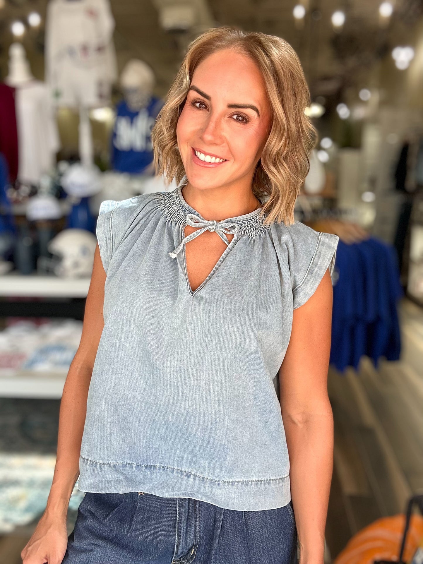 Simple Sway Denim Top