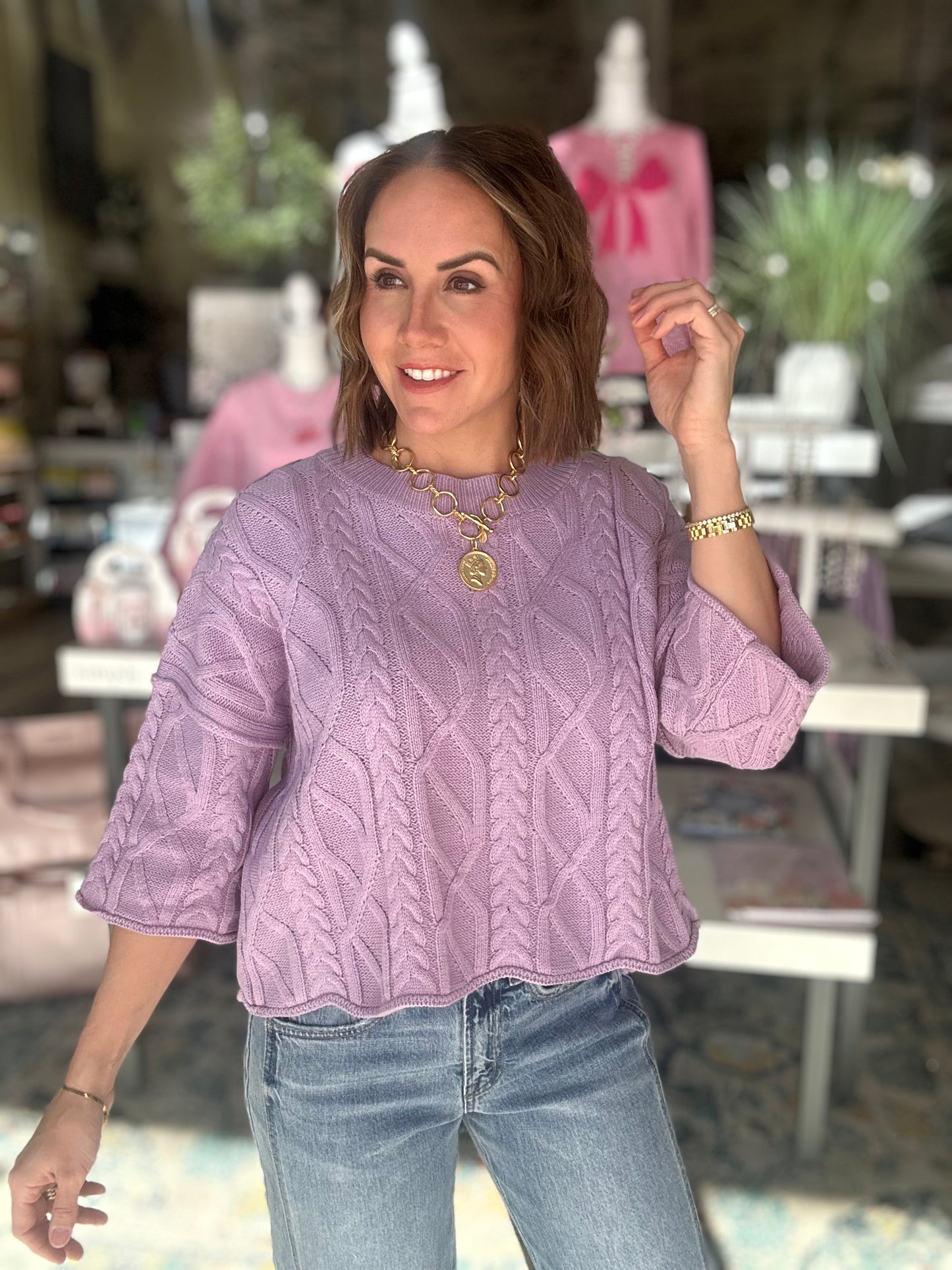 Always Cozy Lavender Sweater Top
