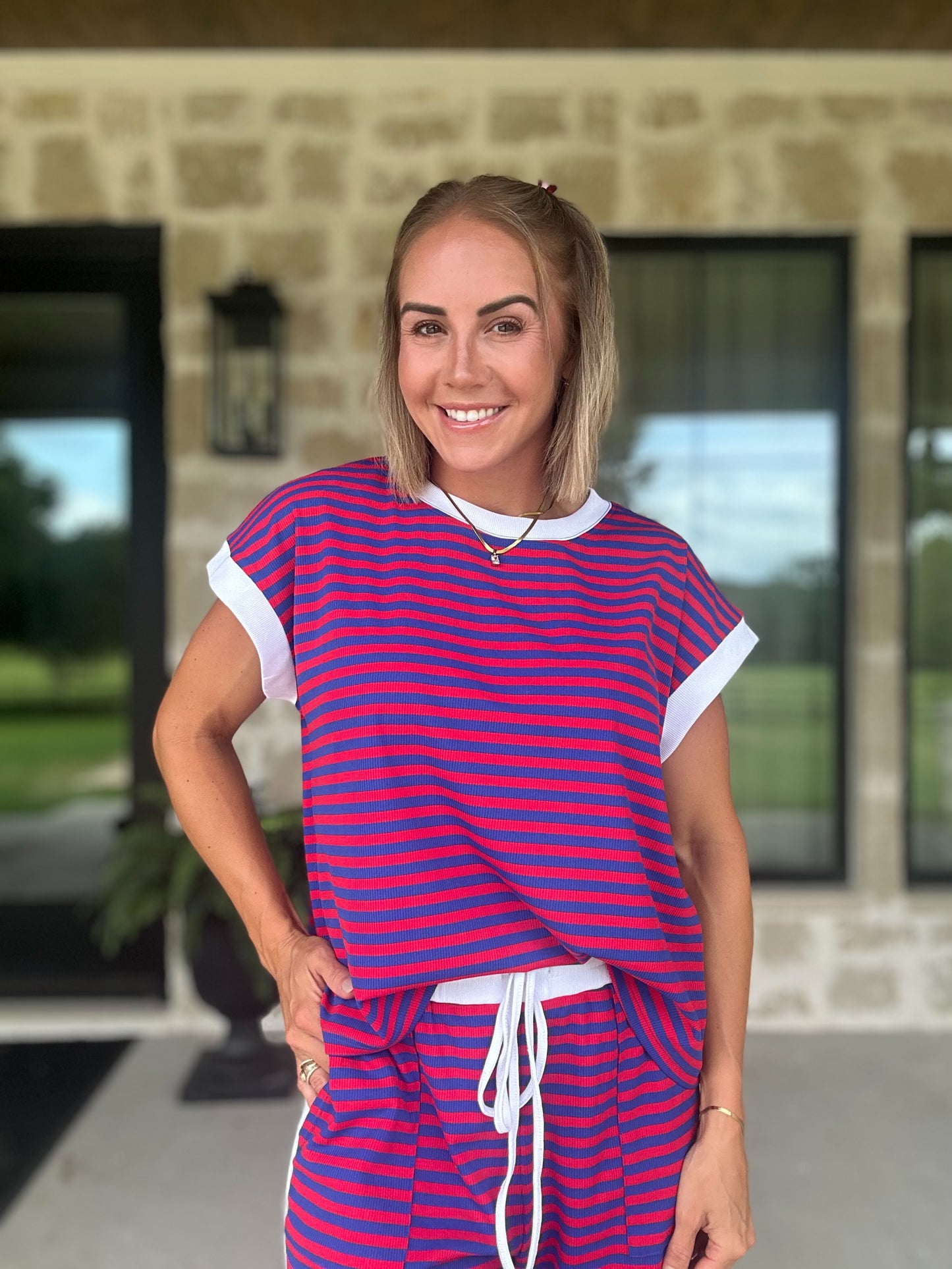 Comfort Style and Stripes Pant Set