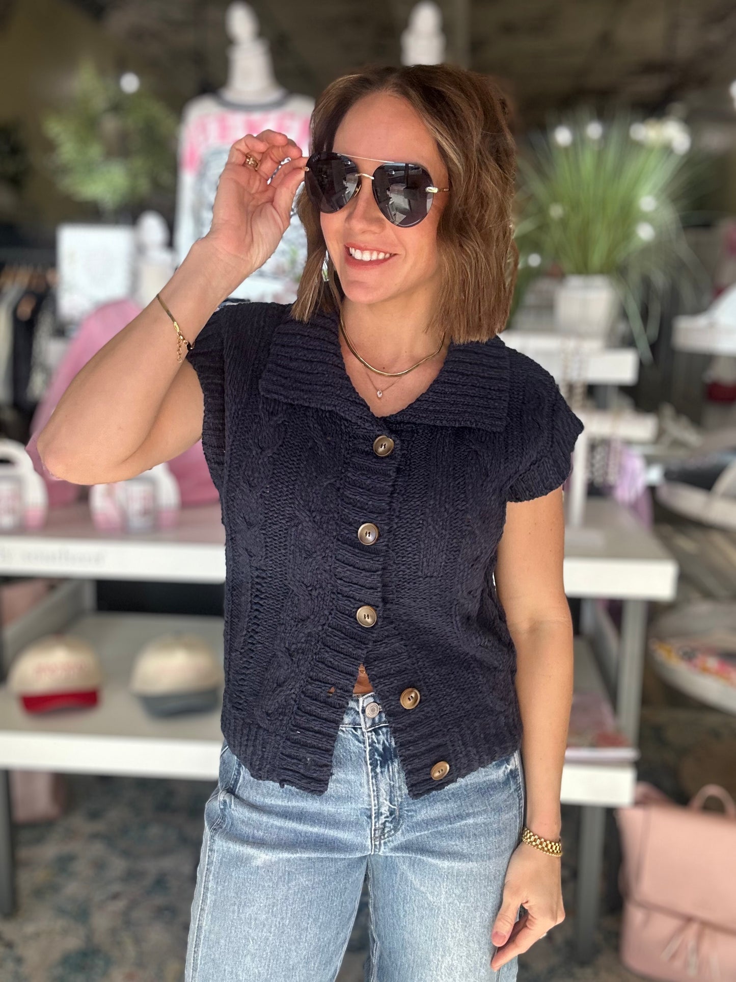 Softly Sophisticated Sweater Vest in Navy