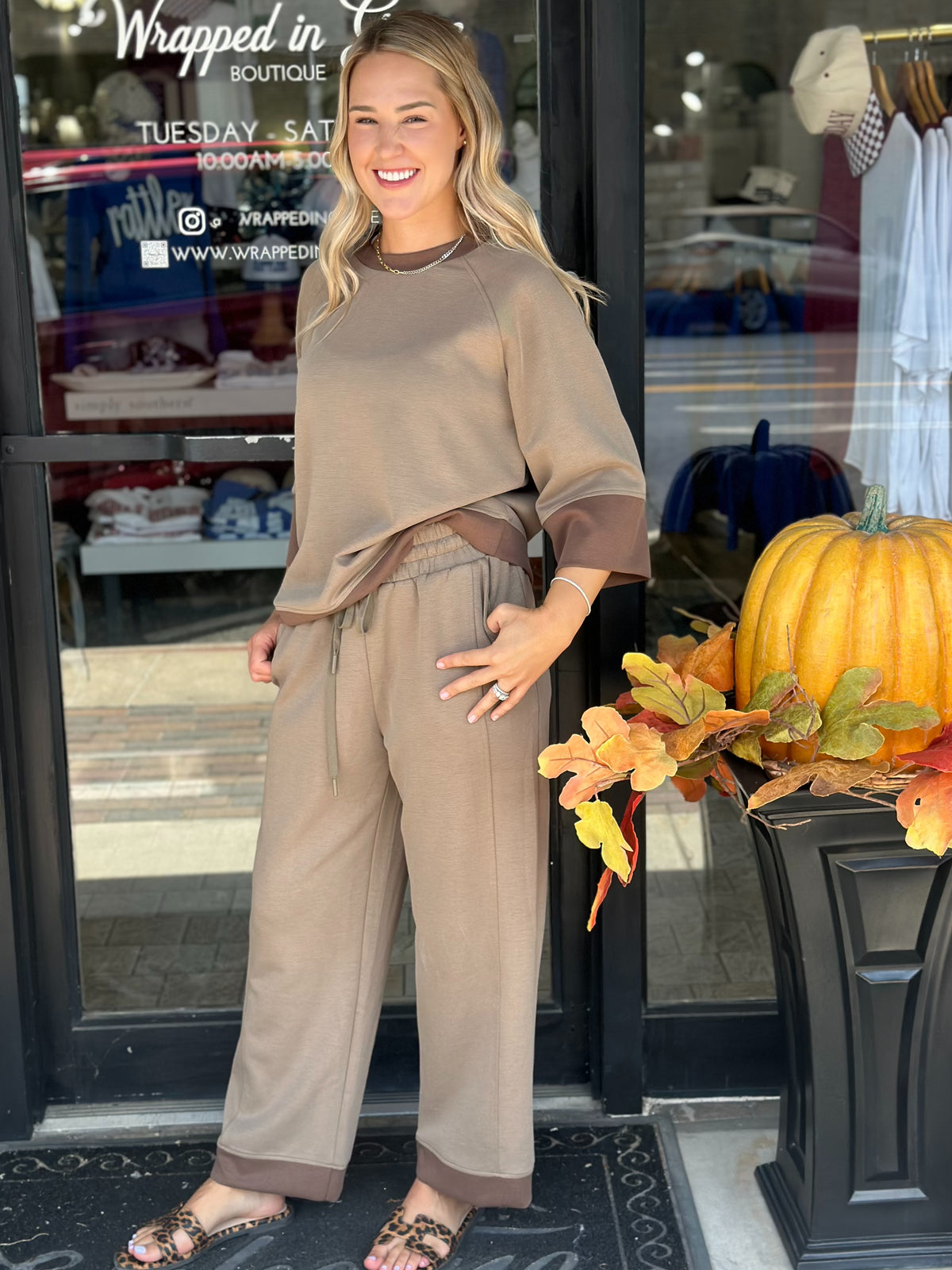Easy Going Pant Set in Mocha