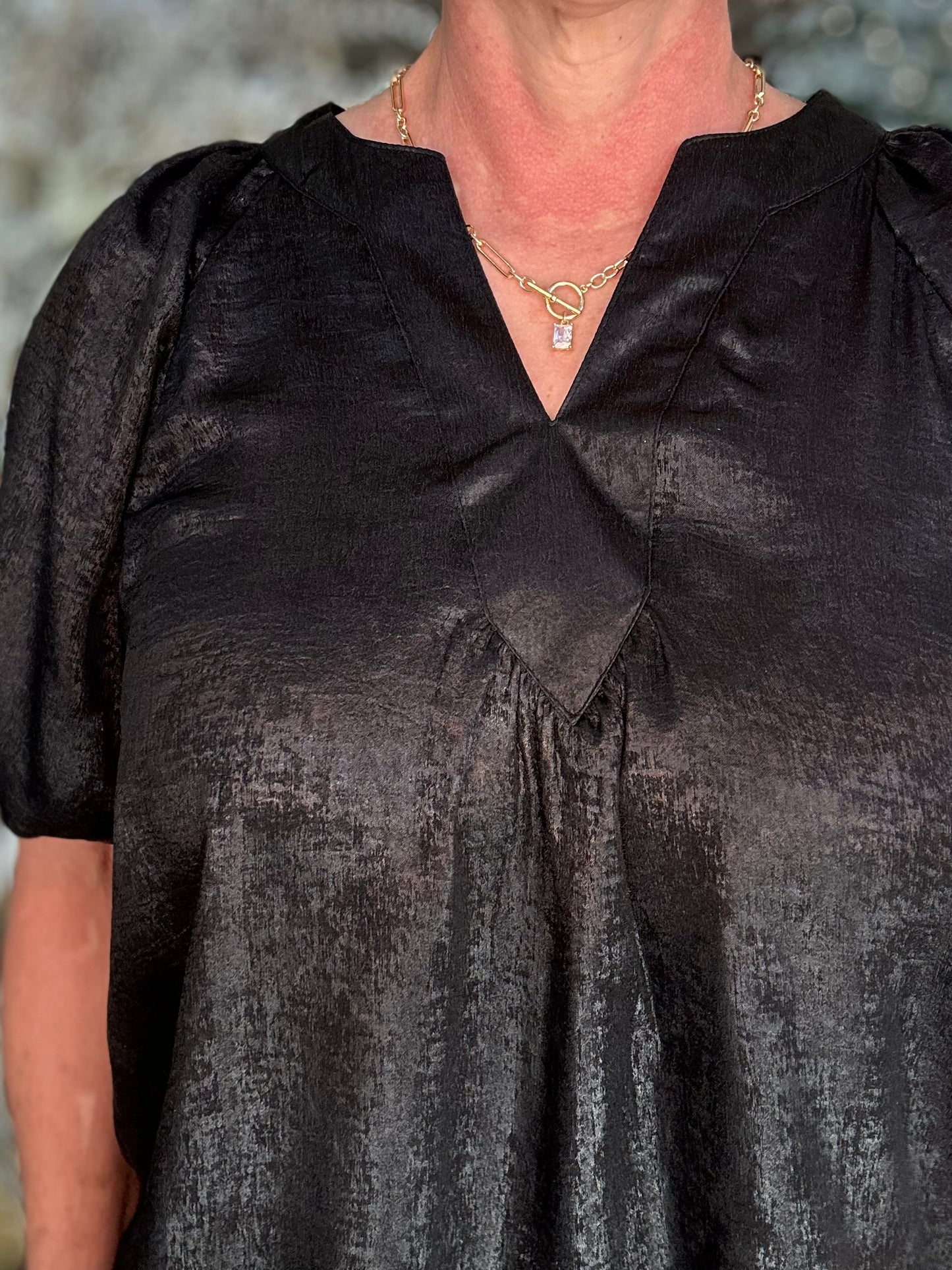 NEW! Merry in Metallic Top in Black