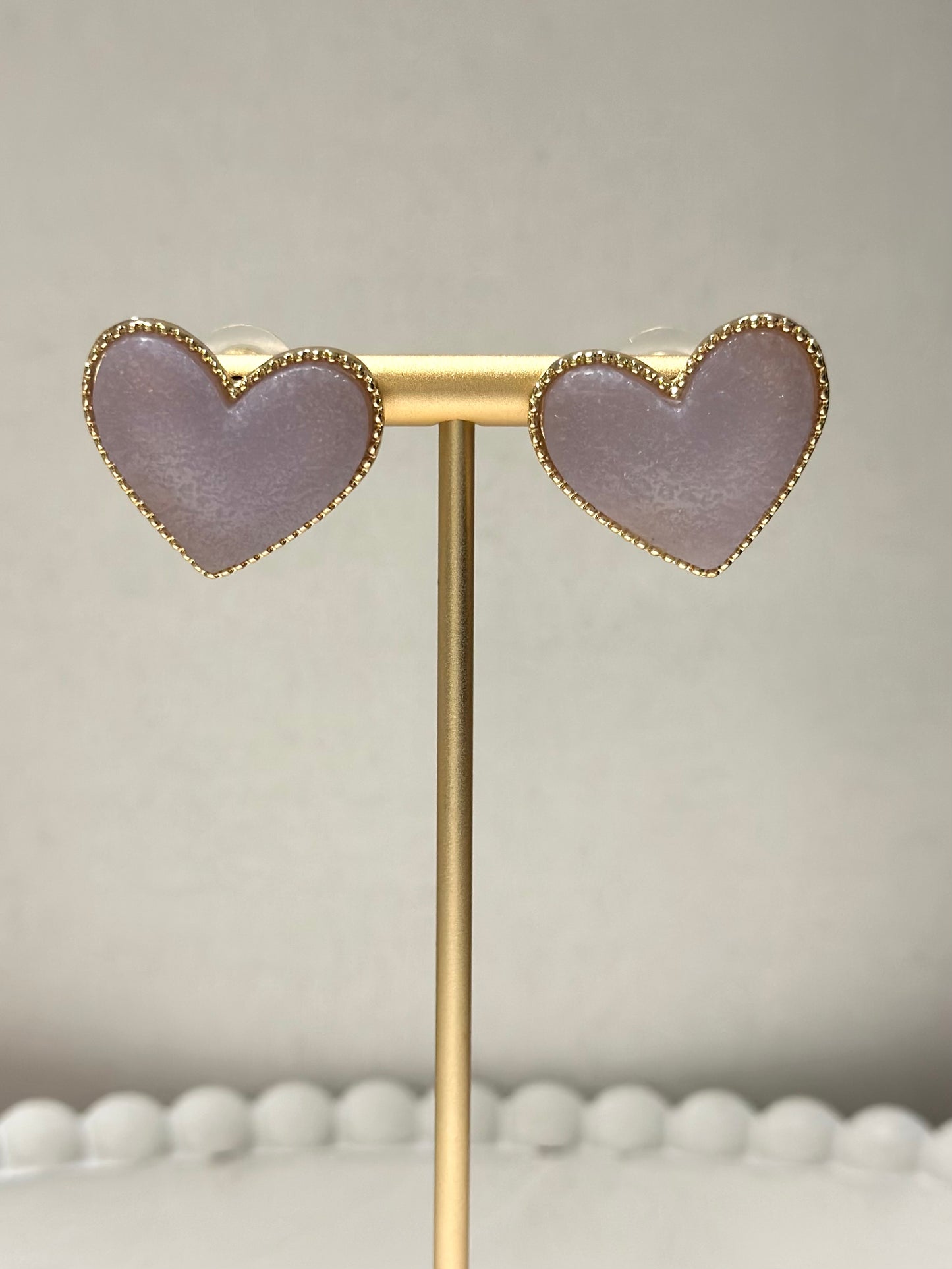 Stone Heart Earrings