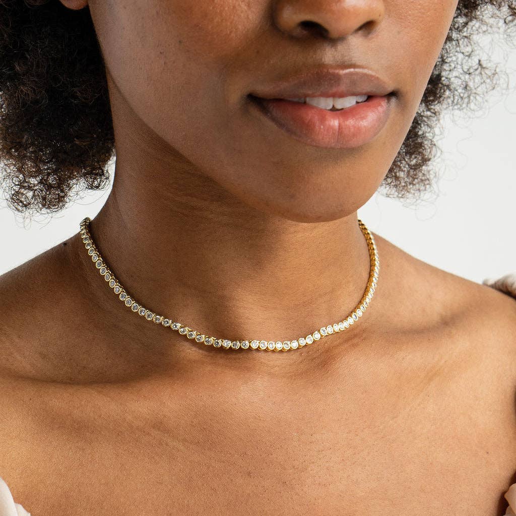 Brenda Grands Brilliant Tennis Necklace 18K Gold