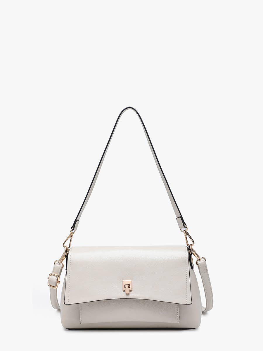 Bella Glossy Shoulder Bag in Black
