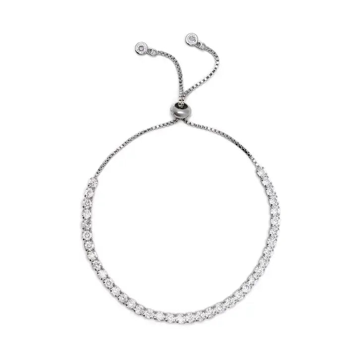 Brenda Grands 18K Gold Pull Tie Silver Tennis Bracelet