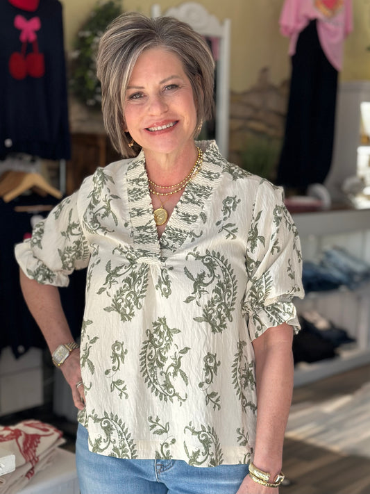 Walking With Willow Top in Green