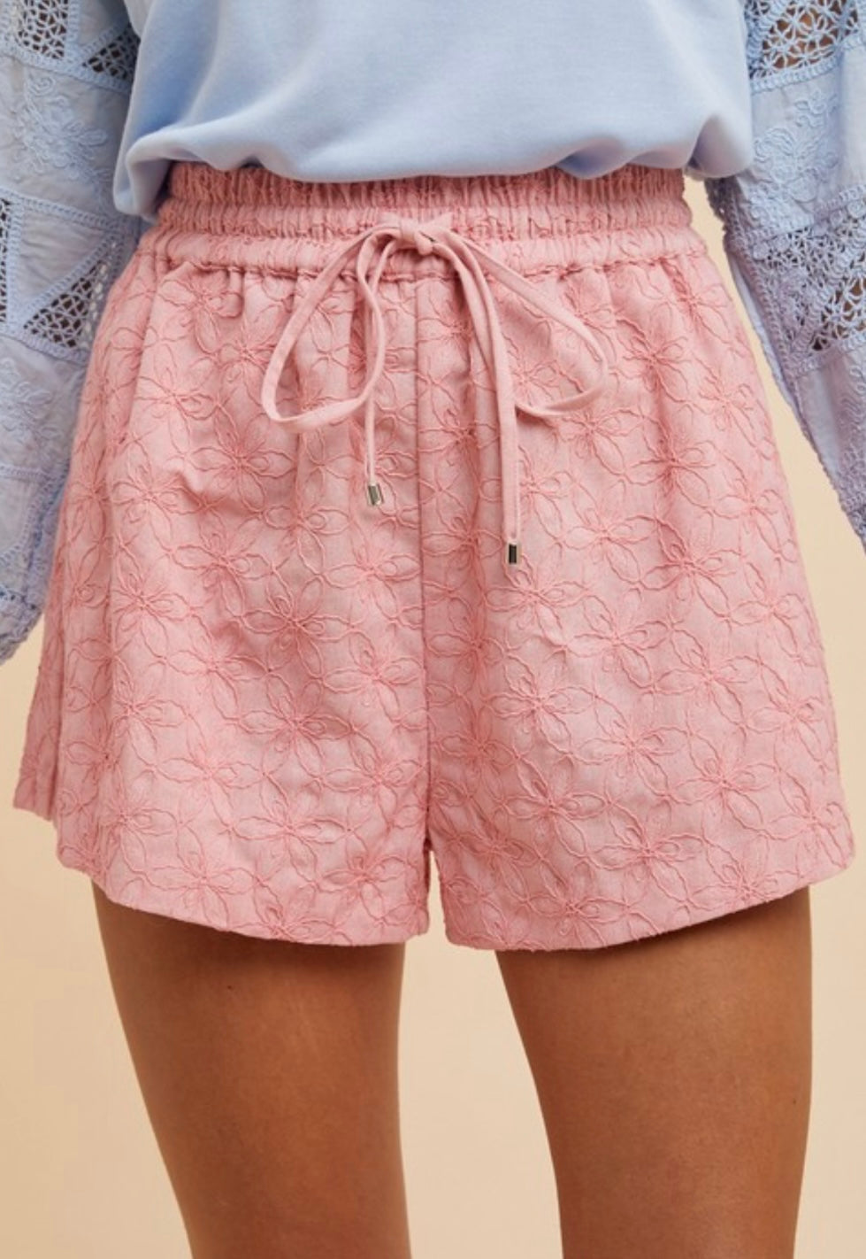 NEW! Flirty Floral Embroidered Shorts