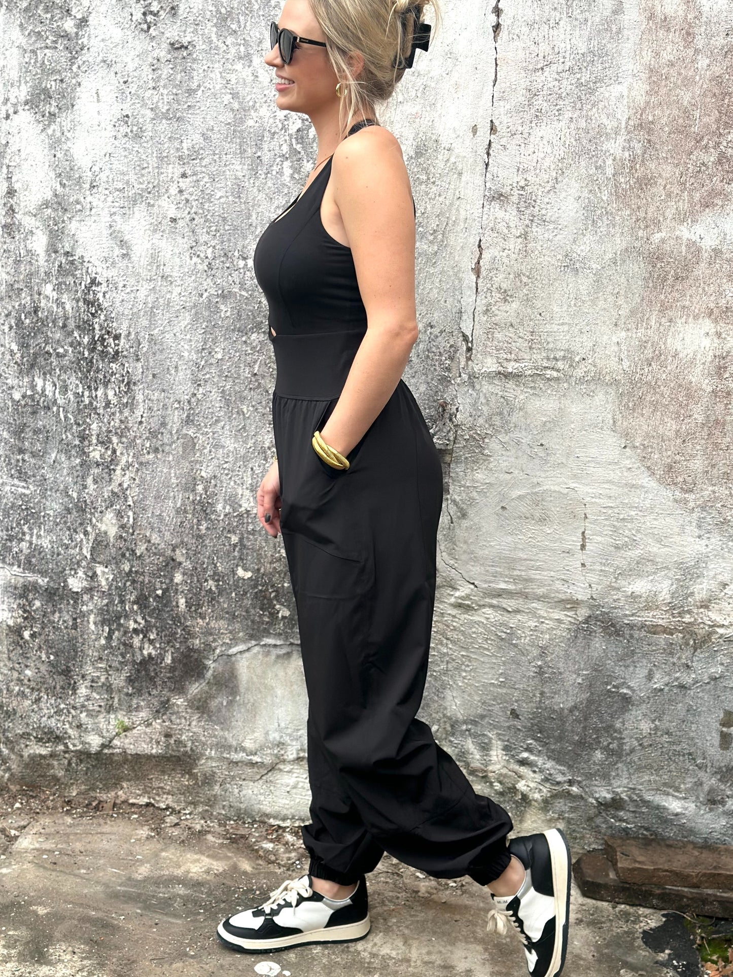 NEW! Get Struck Athletic Jumpsuit in Black