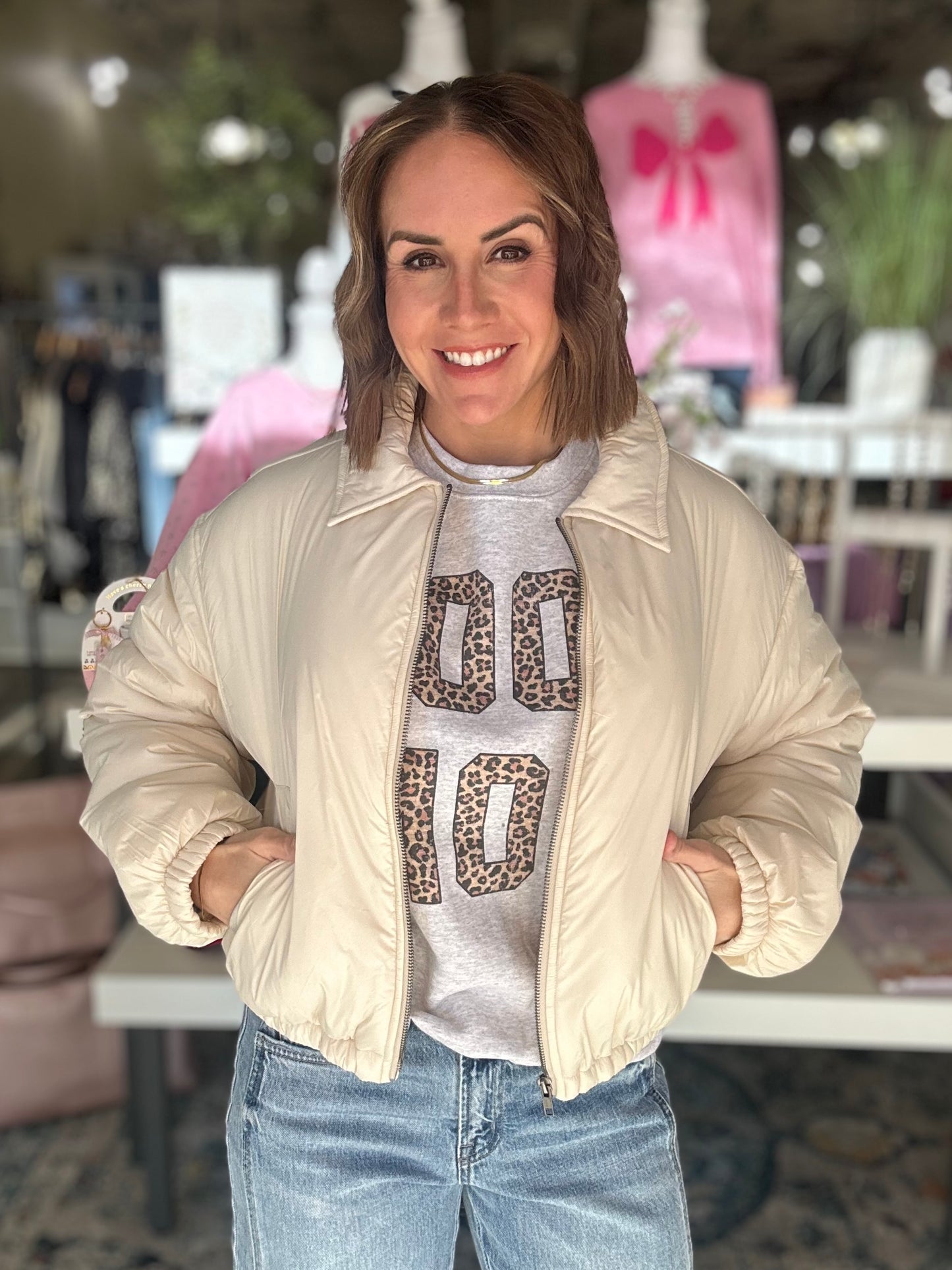 Cozy Up Bomber Jacket in Cream