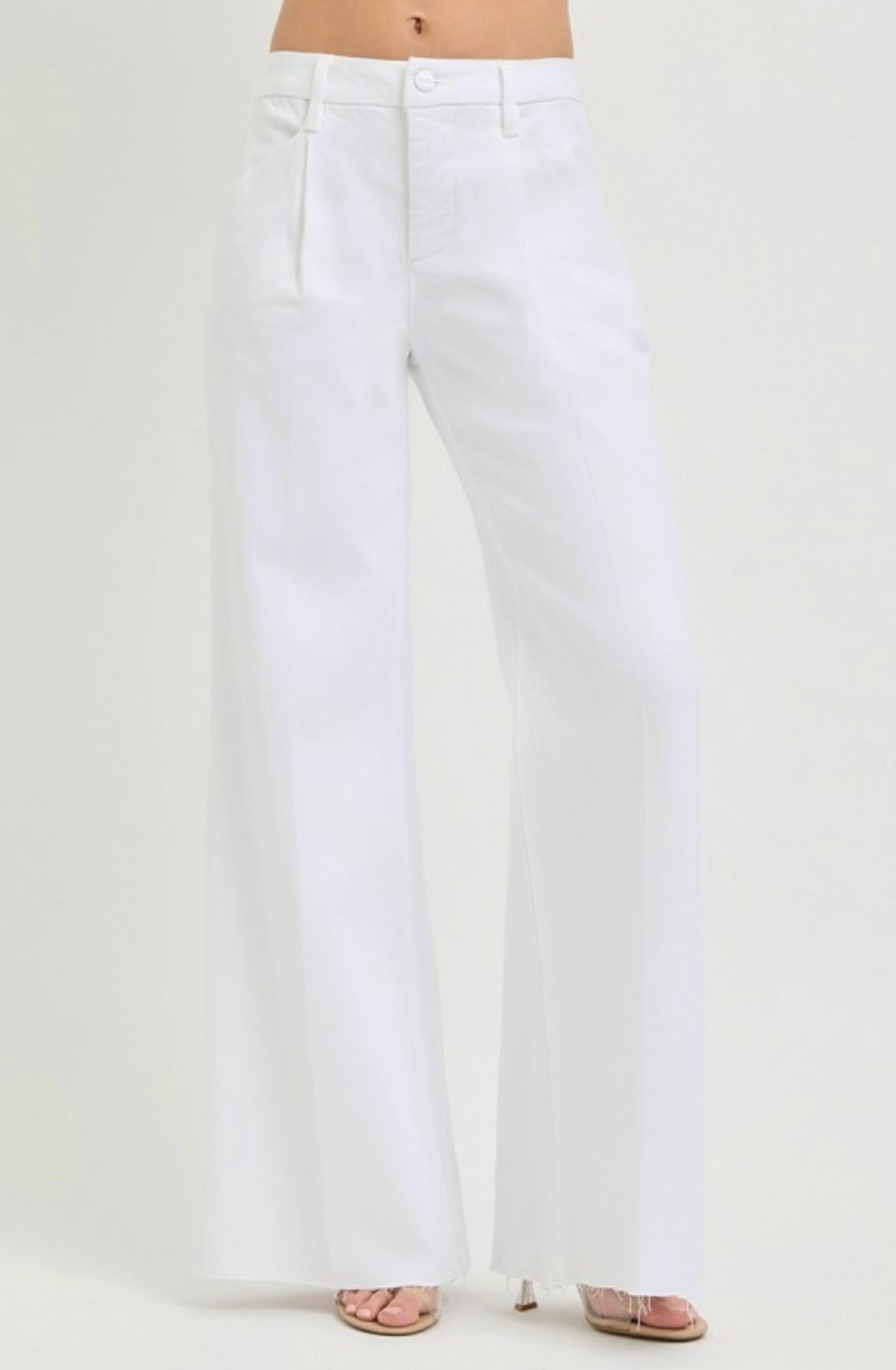 Naomi Pleated White Trouser Pant by Risen