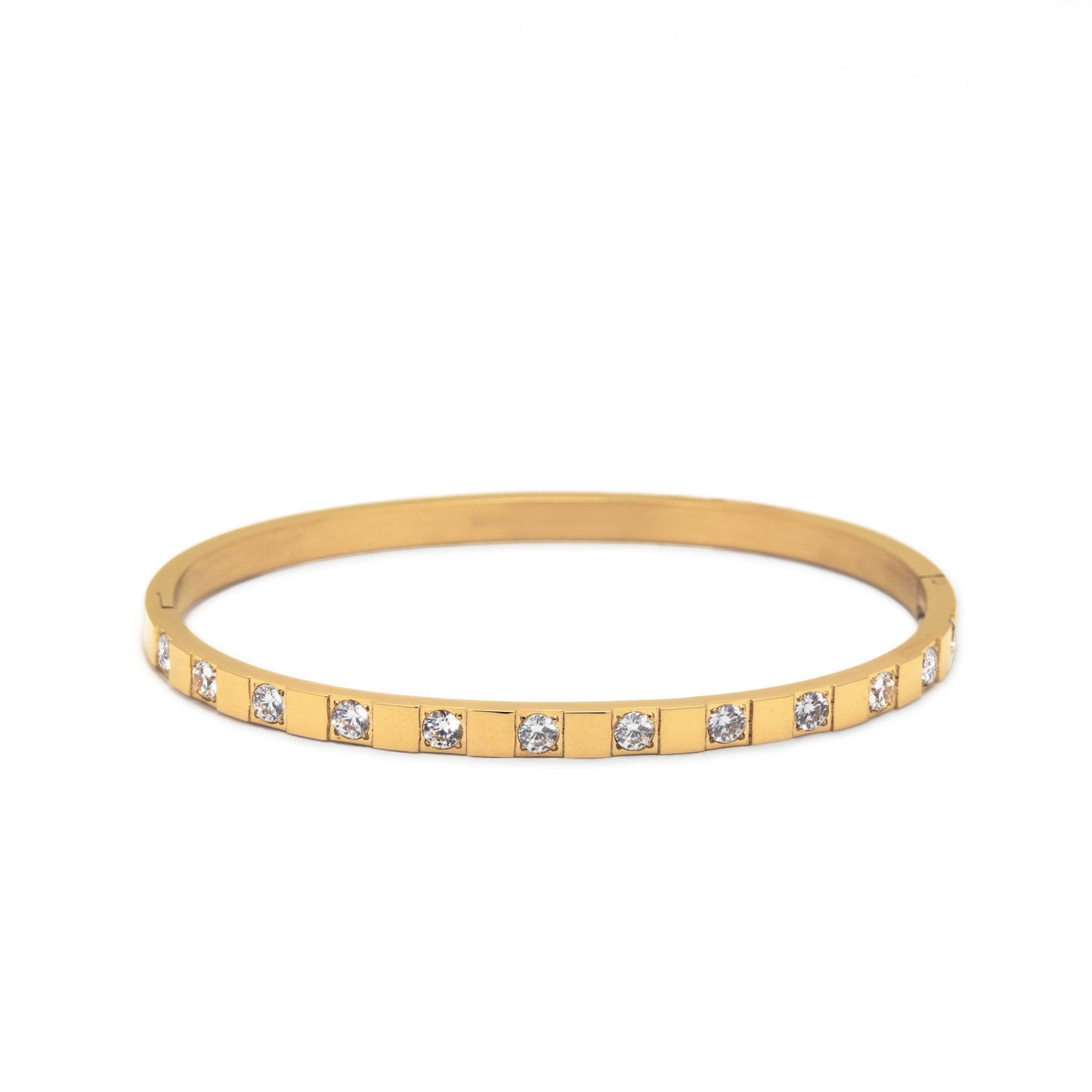 Brenda Grands Waterproof Gold Structured Tennis Bangle