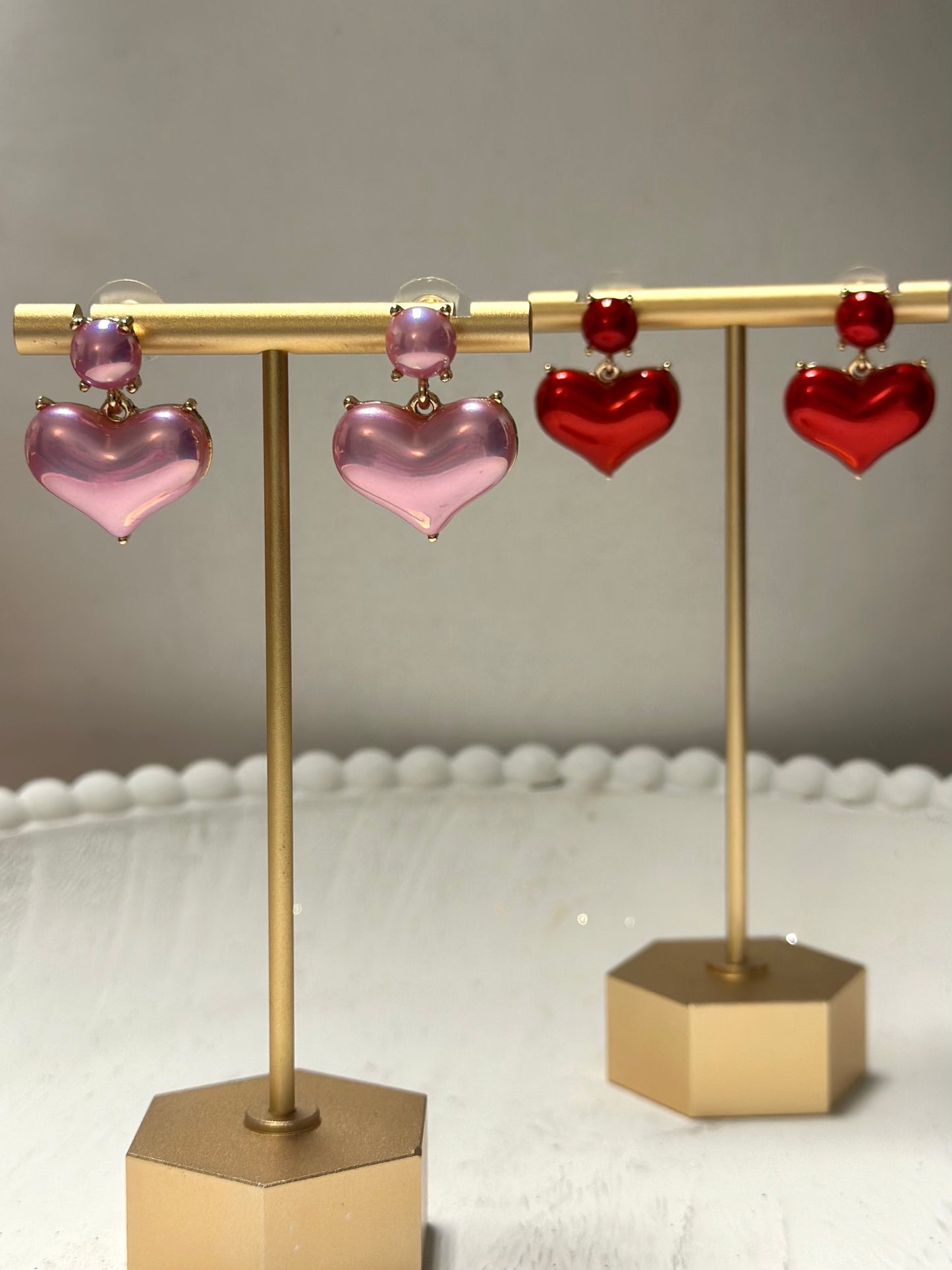 Metallic Heart Earrings