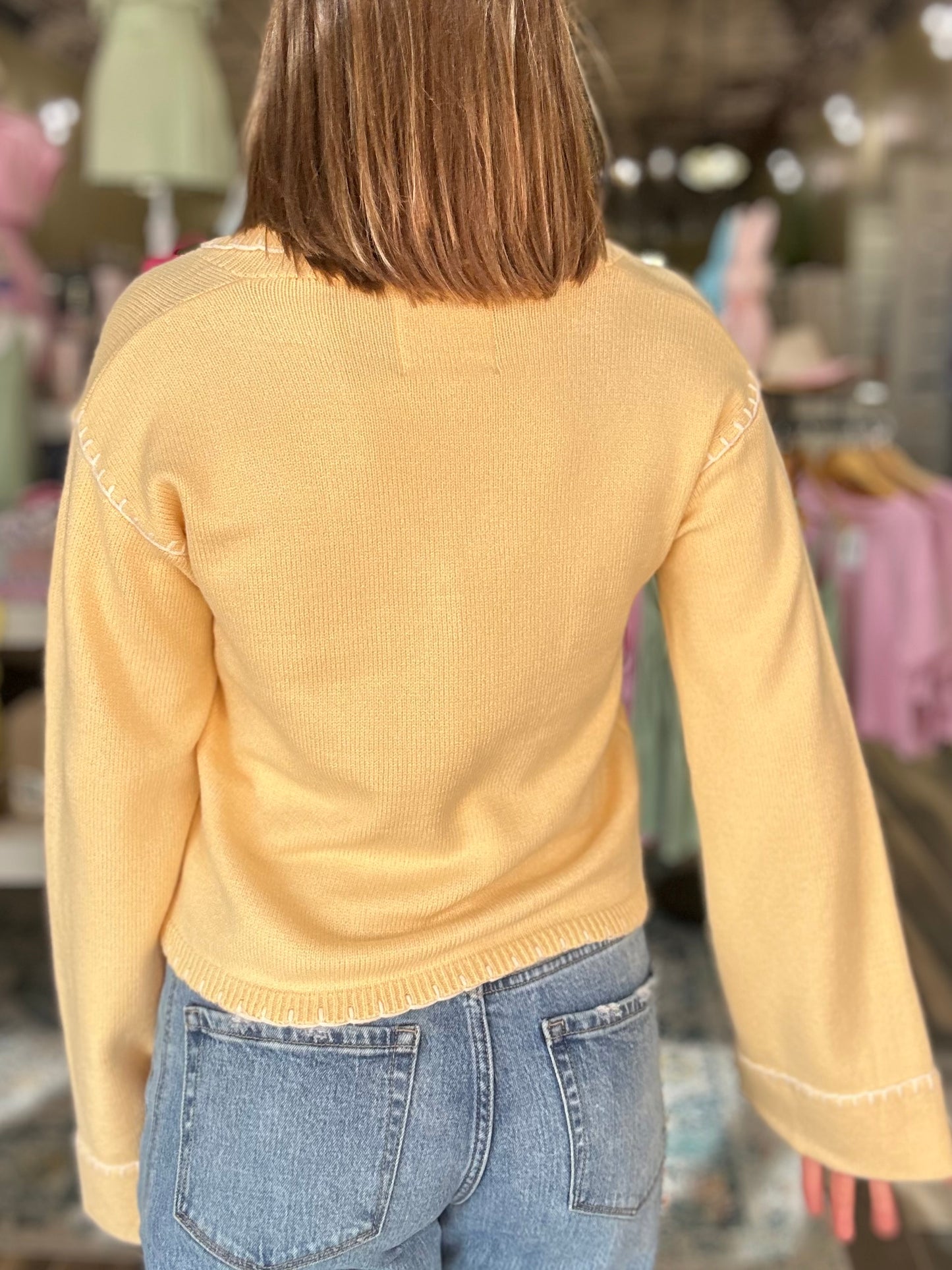 Meadow Bloom Sweater in Yellow