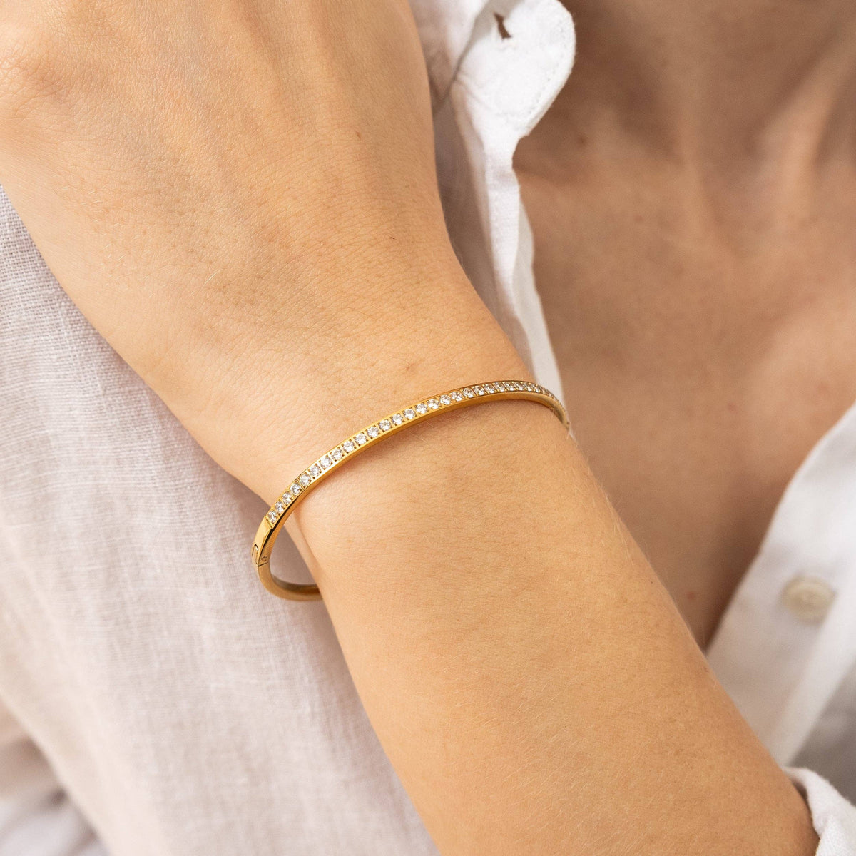 Brenda Grands Waterproof Gold Tennis Bangle