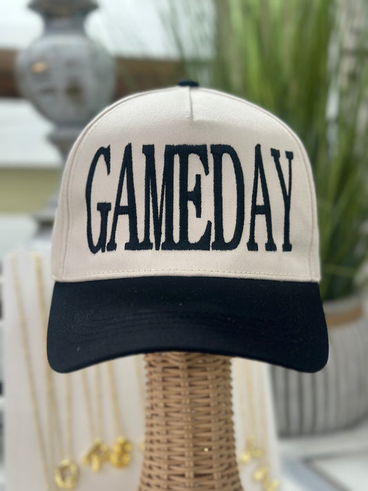 Gameday Black Embroidered Cap