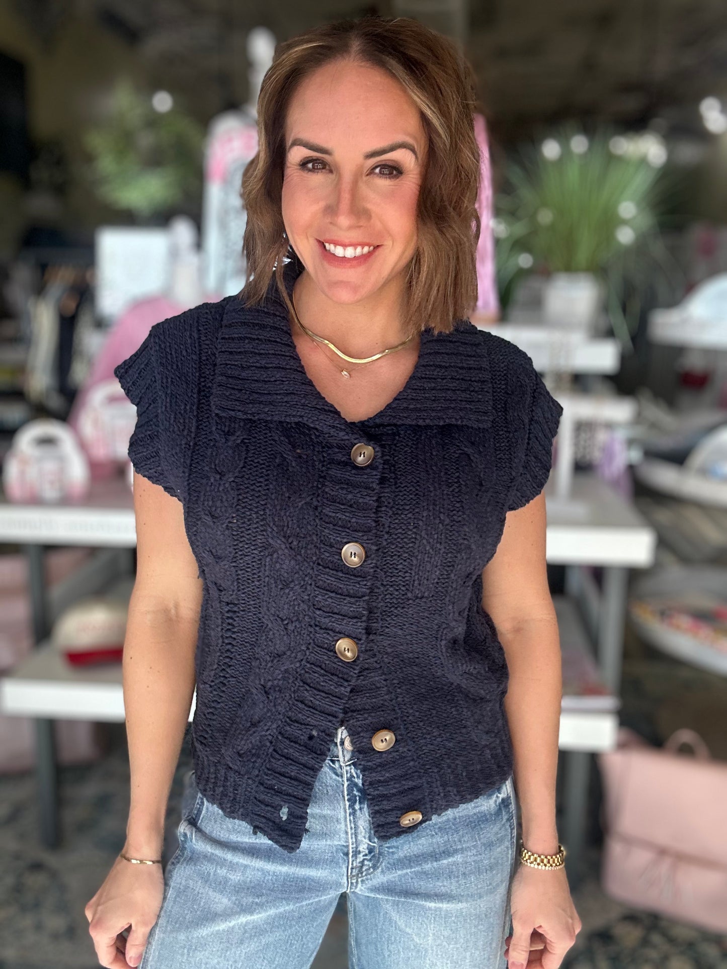 Softly Sophisticated Sweater Vest in Navy