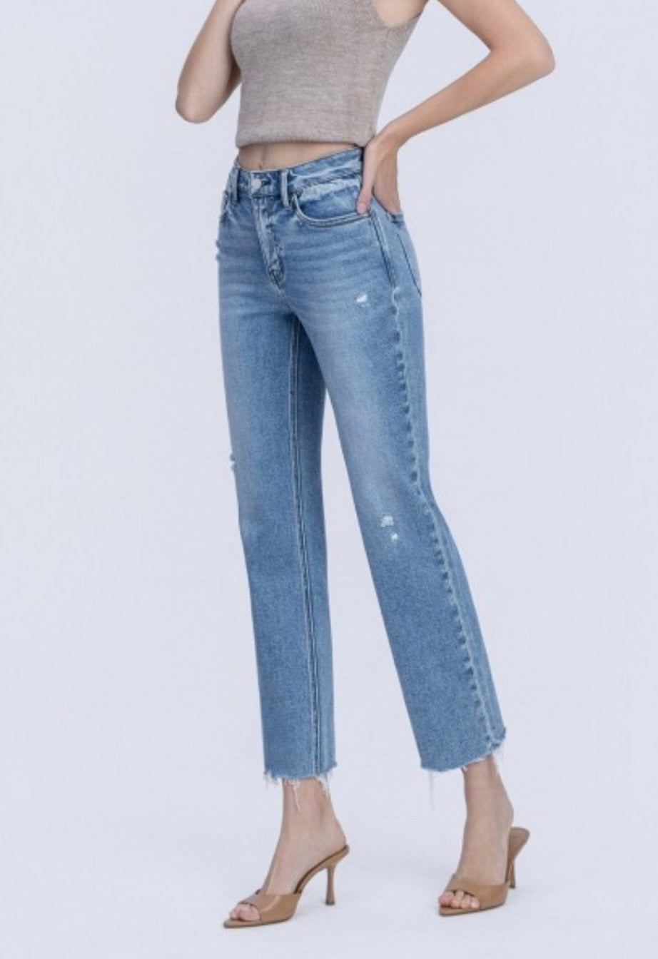 Blue Snow Straight Jean by Flying Monkey